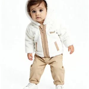 HOP Baby Off-White Faux-Fur Jacket